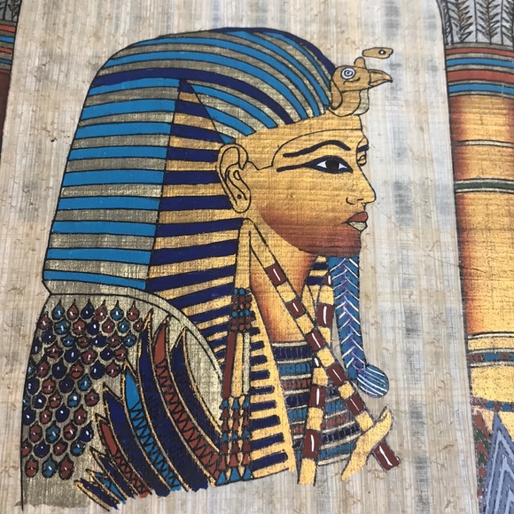 NEW KING TUT ART PRINT ON LINEN LIKE FABRIC FROM LACMA - HIGH QUALITY - Picture 2 of 7